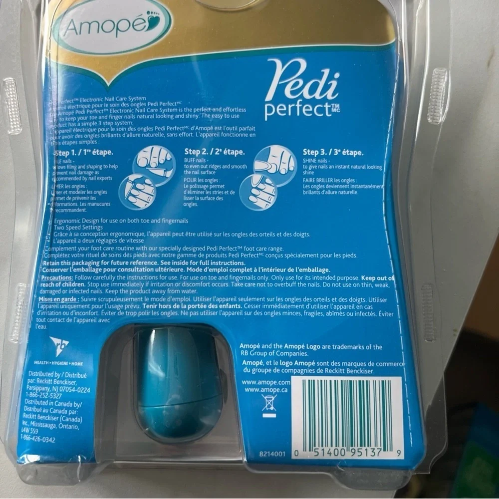 Amope Pedi Perfect Electronic Nail Care System New In Packaging Three Refills